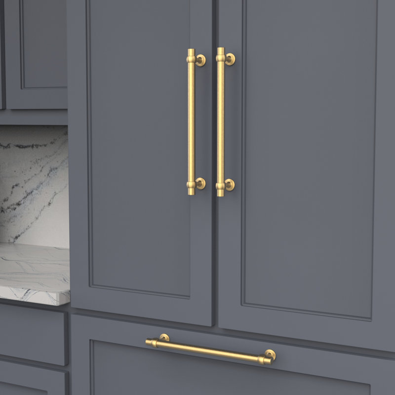 Ostia Collection Pull, 12", Brushed Golden Brass