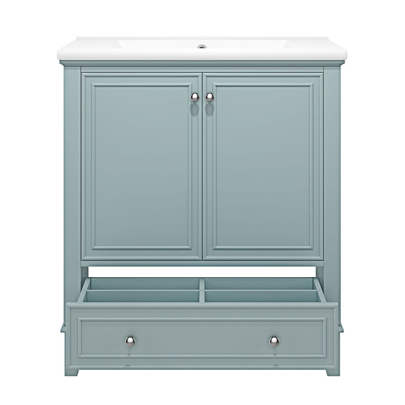 Meuble-lavabo multifonctionnel avec lavabo, Vert