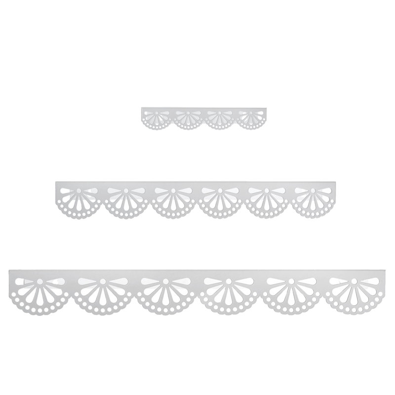 Ensemble de 3 tablettes flottantes en métal Scallop, Blanc
