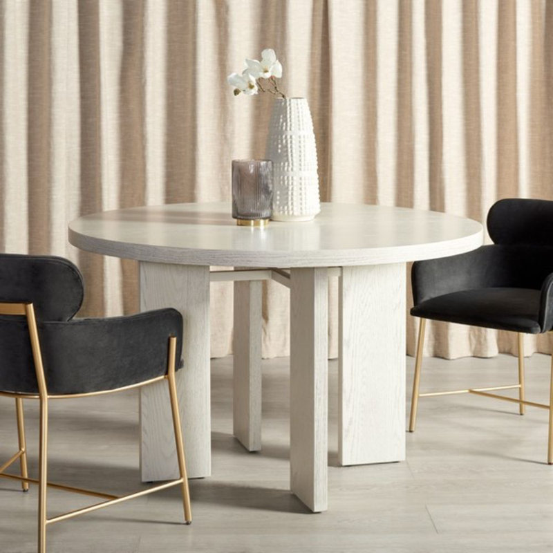 Talitha Round Dining Table, White Wash