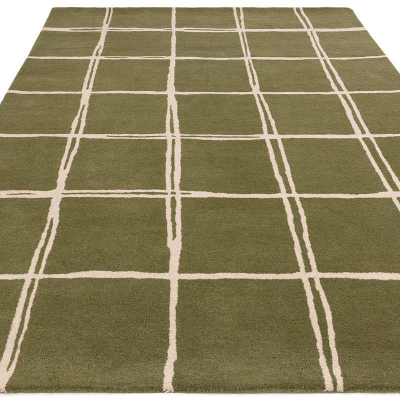Krauss Geometric Wool Hand Woven Area Rug, Rectangle 80 x 150 cm
