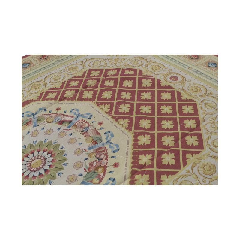 Hand-Knotted High-Quality Rose and Beige Area Rug