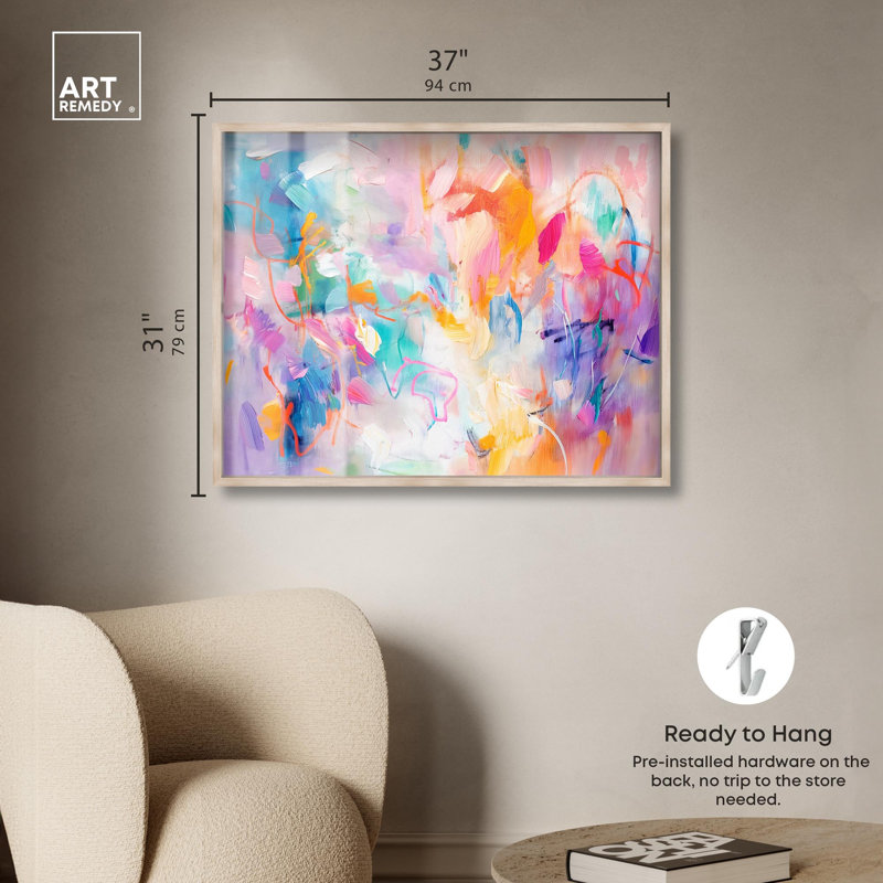 «Im Coming Up III Shadowbox Print Bright Decor» par Art Remedy, H 31 po x l 37 po, Crème, crème
