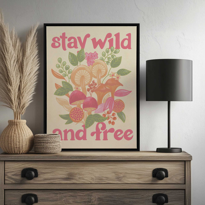 «Stay Wild and Free» par Molly Mattin, reproduction d'art, L 24 po x H 32 po, Toile avec cadre, Tanné
