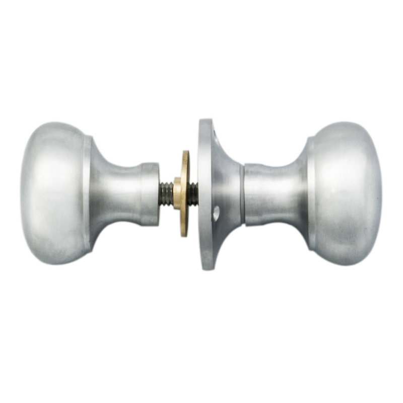 Victorian Passage Door Knob, Satin Chrome
