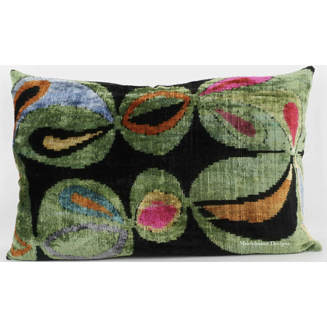 Silk and Velvet Lumbar Rectangular Pillow Cover & Insert Metrohouse Designs