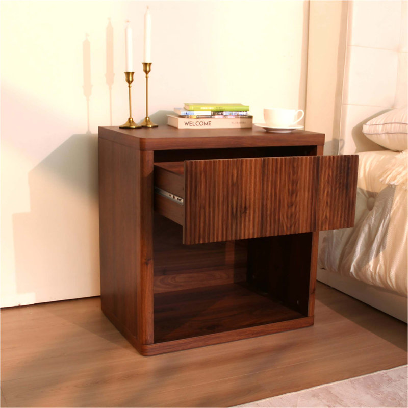 Table de chevet avec tiroir, table de chevet large moderne