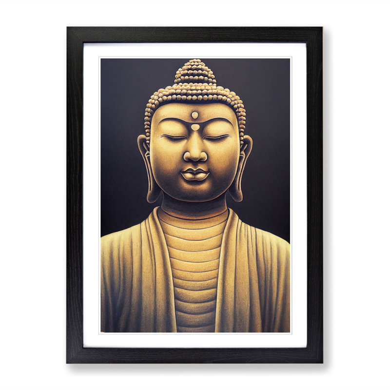 Buddha Chalk - Single Picture Frame Print, Black Framed, 64cm H x 46cm W