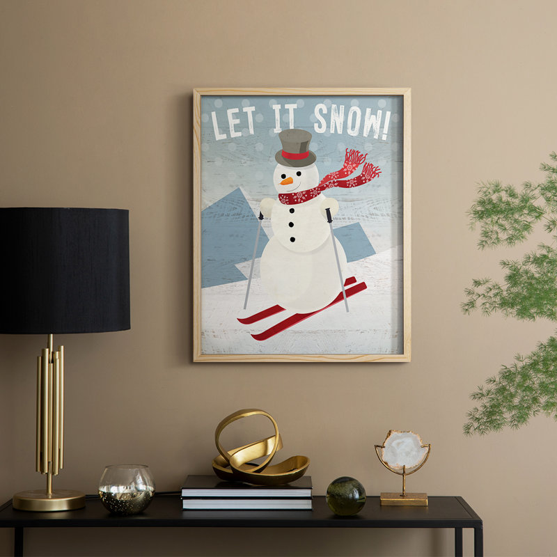 Let It Snow, reproduction encadrée - bois massif, Naturel, H 11 po x l 9 po