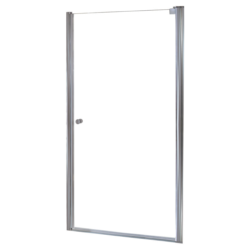 Cove 72" H Pivot Semi-Frameless Shower Door, Brushed Nickel