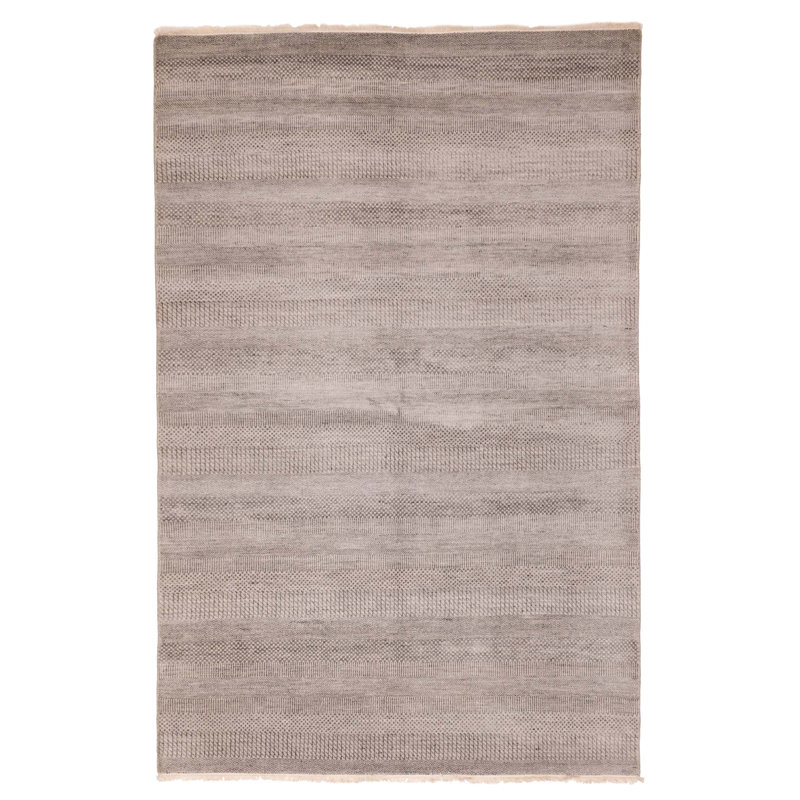 Tapis gris ombre en soie Finest 6 pi 0 po x 9 pi 3 po