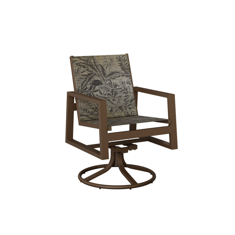 Chaise berçante pivotante en aluminium Ohlson Mesquite, Sumba moka, Filon de bois mesquite