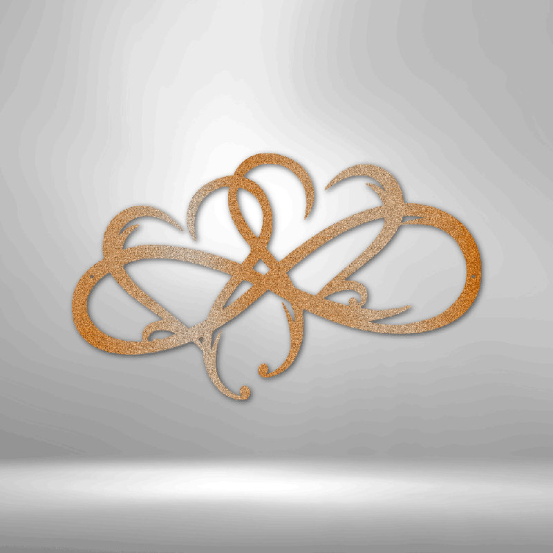 Panneau métallique New Infinity Hearts, H 34,25 po x l 35,5 po x P 0,5 po, Cuivre