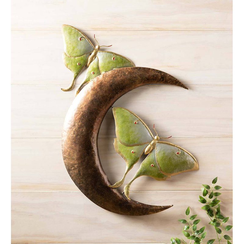 Décoration murale fait à la main Luna Moths and Crescent Moon