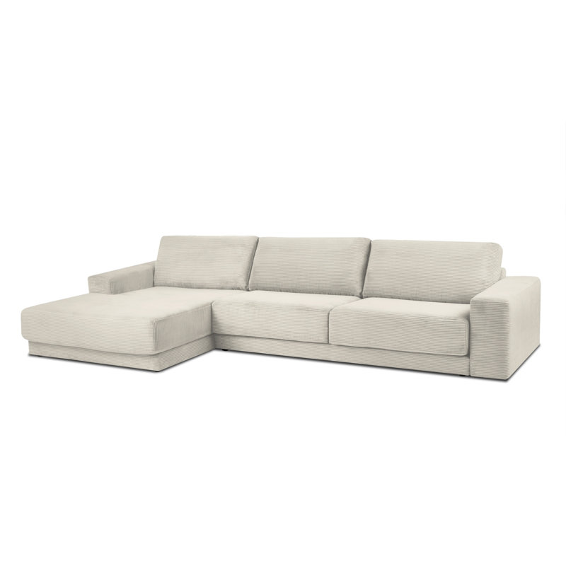 Donatella 6 Seater Sofa Bed, Beige Corduroy, Left Hand Facing