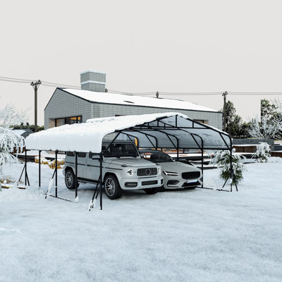 Carport 20 x 20 Shelter - Perfect Solution for Vehicles, Boats & Equipment - Durable, All-Weather, Quick Assembly - Spacious, Secure, Reinforced