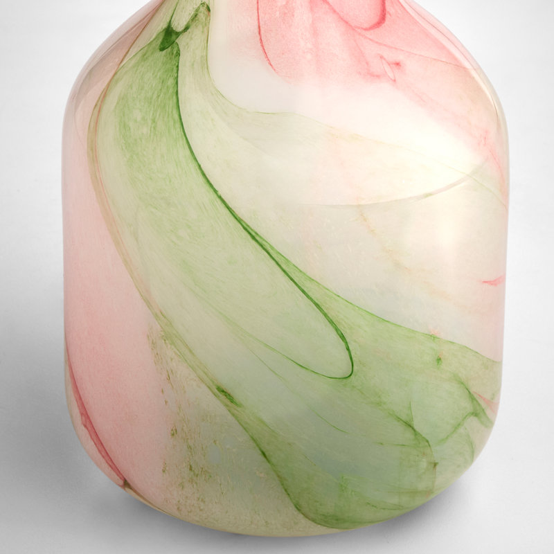 Fern Handcrafted Glass Table Vase, 9" H x 6.75" W x 6.75" D