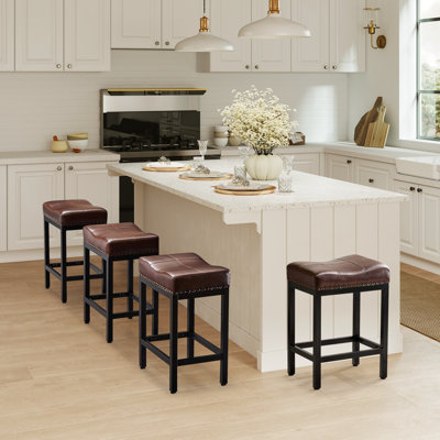 24 tabourets de bar 24 po, ensemble de 2 tabourets de bar à hauteur de comptoir pour îlot de cuisine moderne