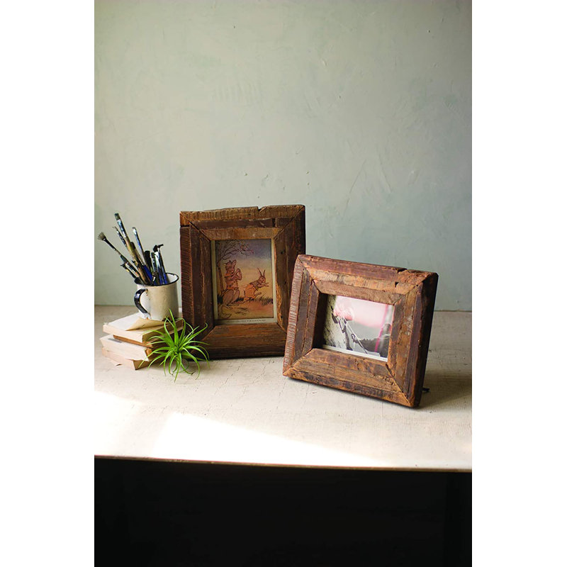 Khaled Brown Solid Wood Picture Frame - Set of 2