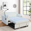 Lit convertible 3 en 1: velours moderne avec lit escamotable, dossier réglable, coussins décoratifs, poches, beige Pour les bureaux: lit escamotable, salon doux-133254105