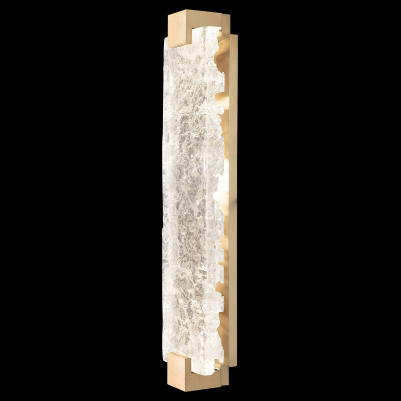 Terra LED Flush Mounted Sconce, Gold, Clear, 27.75" H x 6.25" W x 3.5" D