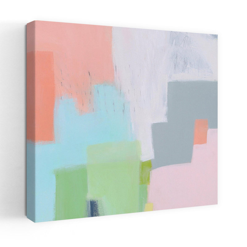 Persica, art abstrait contemporain, H 18 po x l 18 po