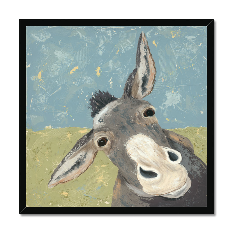 Farm Life-Mule by Jade Reynolds - Painting, Black Framed Paper Print, 55cm H x 55cm W