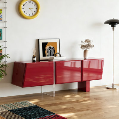 Meuble télé rouge simple et luxueux
