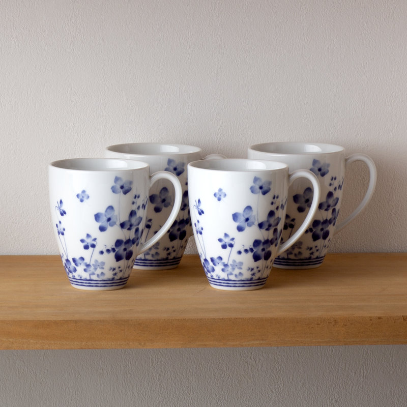 Noritake Bloomington Road Mugs, 16 oz., Bleu, 4