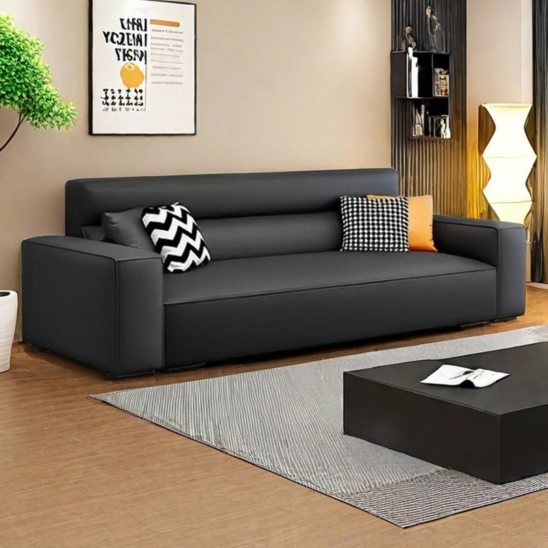 Canapé à dossier haut en tofu italien, H 33,46 po x l 70,86 po x P 37,79 po