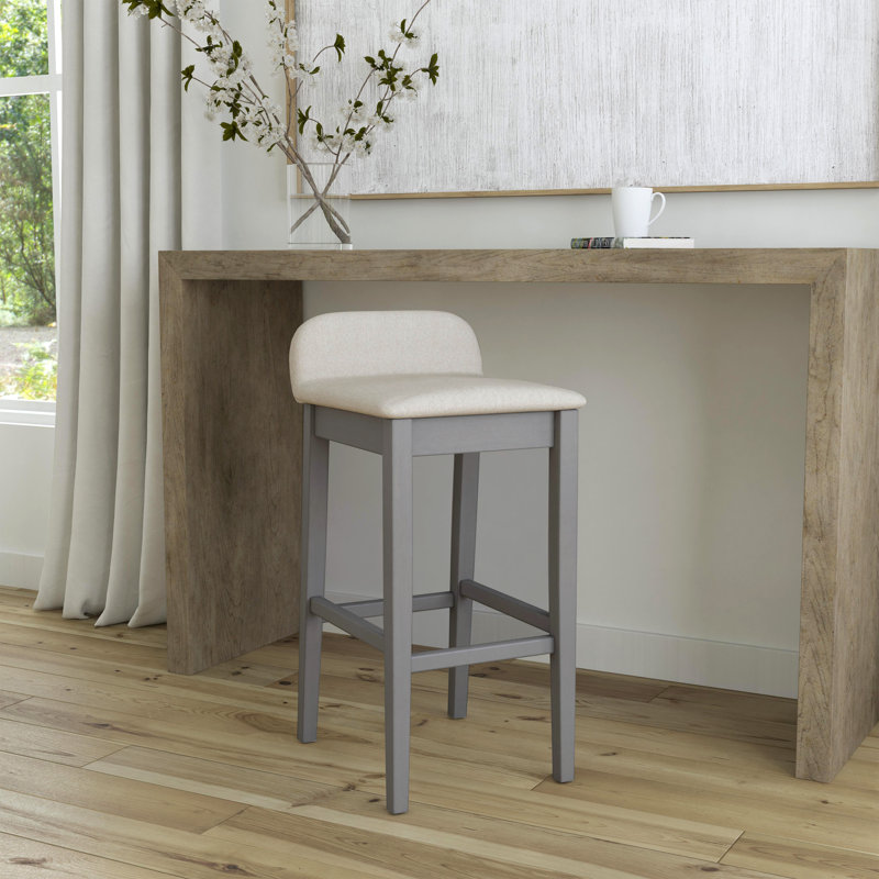 Sherlock Upholstered Counter Stool, Distressed Gray, Bar Stool (30" Seat Height)