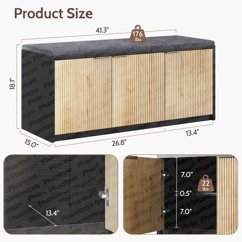 Banc de rangement pour chaussures Vividwood