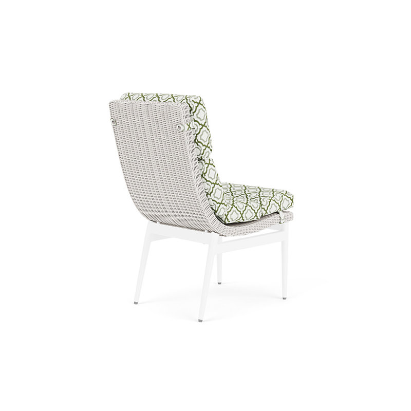 Cascade Outdoor Dining Side Chair, Savannah Green, White