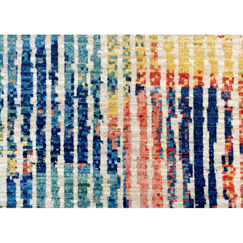 Abstract Area Rug in Blue/Beige/Light Yellow/Red