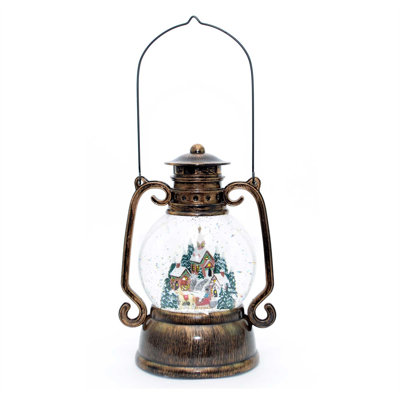 28cm Large Christmas Lantern LED Glitter Musical Nativity Decoration for Home Display