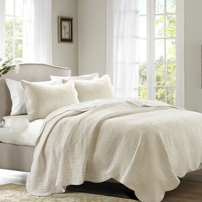 Couette King/King avec bord festonné et aspect élégant, réversible, en tissu King