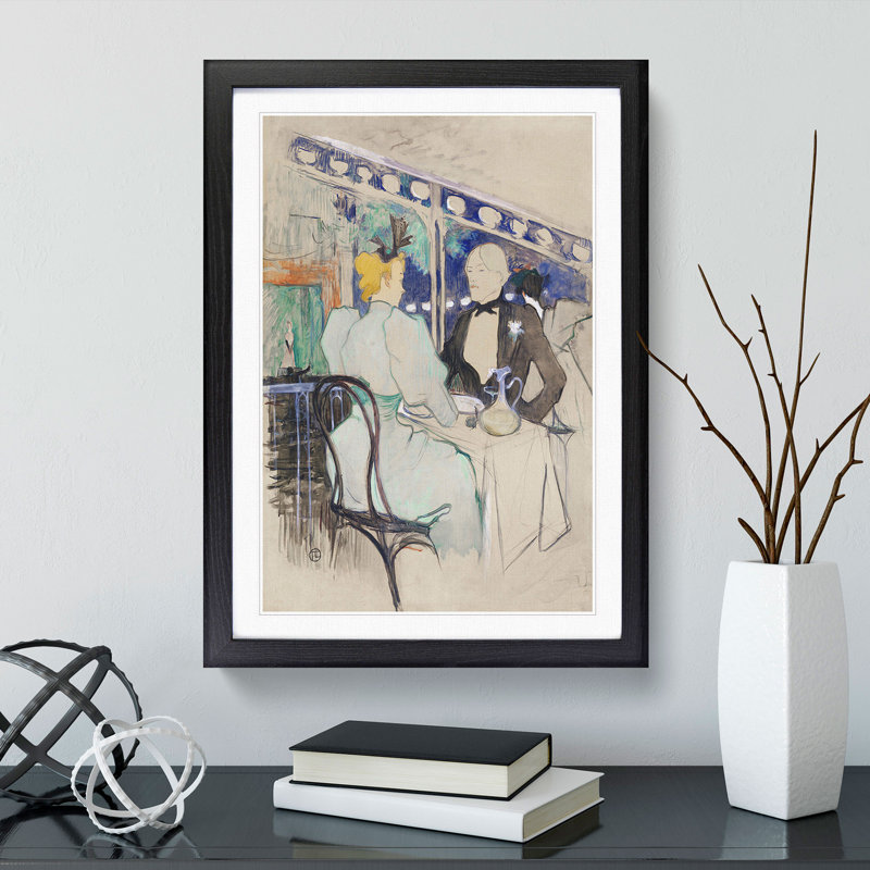 Fashionable People by Henri de Toulouse-Lautrec - Picture Frame Painting, 36cm H x 27cm W x 2cm D, Black