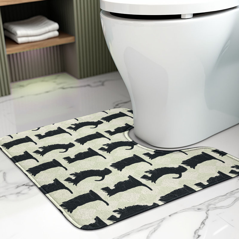 Tapis de salle de bain en U pour chien Scottie