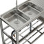 Belfry Kitchen Bevilacqua 500mm W Double Bowl Stainless Steel Kitchen Sink with 2 Faucet Holes