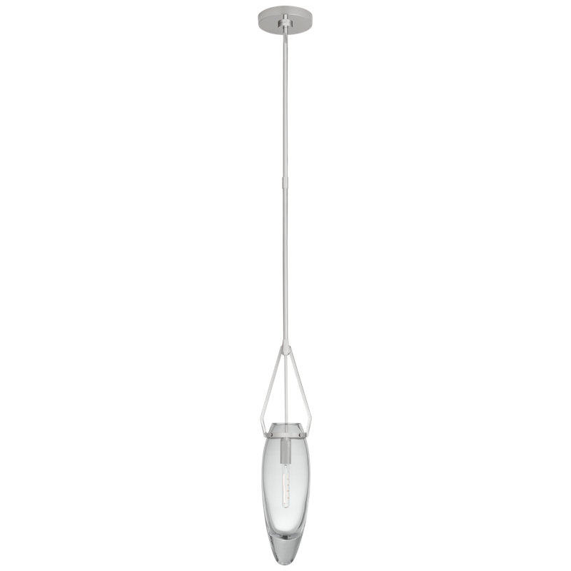 Myla 1 - Light Pendant, 58" H x 5.75" W x 5.75" D, Clear, Polished Nickel
