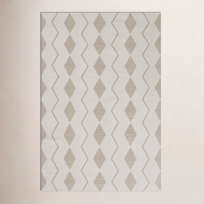 Malmo Beige Hand-Woven Geometric Outdoor Rug