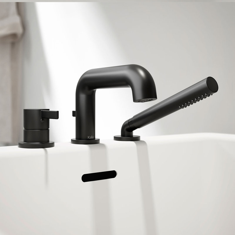 Bec de baignoire à poignée simple Basico, Noir mat