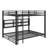 Metal Queen Over Queen Bunk Bed, Complete With Storage Racks And Illumination