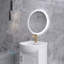 Meuble-lavabo autoportant blanc de 20 po avec lavabo en céramique, avec porte à fermeture en douceur et lavabo en céramique bombé-326492492