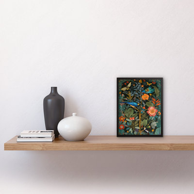Wigston Birds And Butterflies Modern FlowerNouveau - Single Picture Frame Print