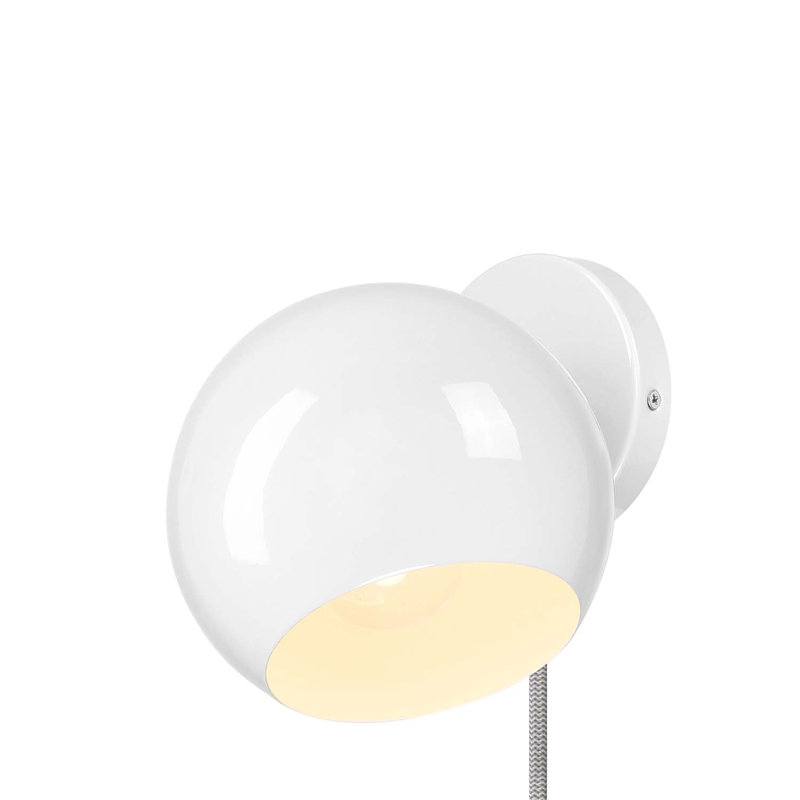 Applique murale Topsy à une lumière, Sans oreilles, Cloud White