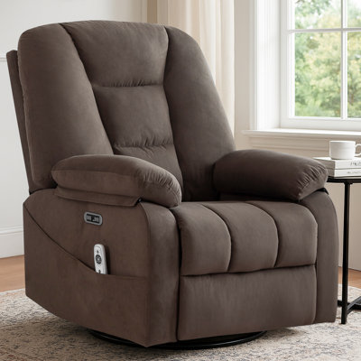 Oversized Power Swivel Rocker Recliner Chair for Adults with Heat and Massage