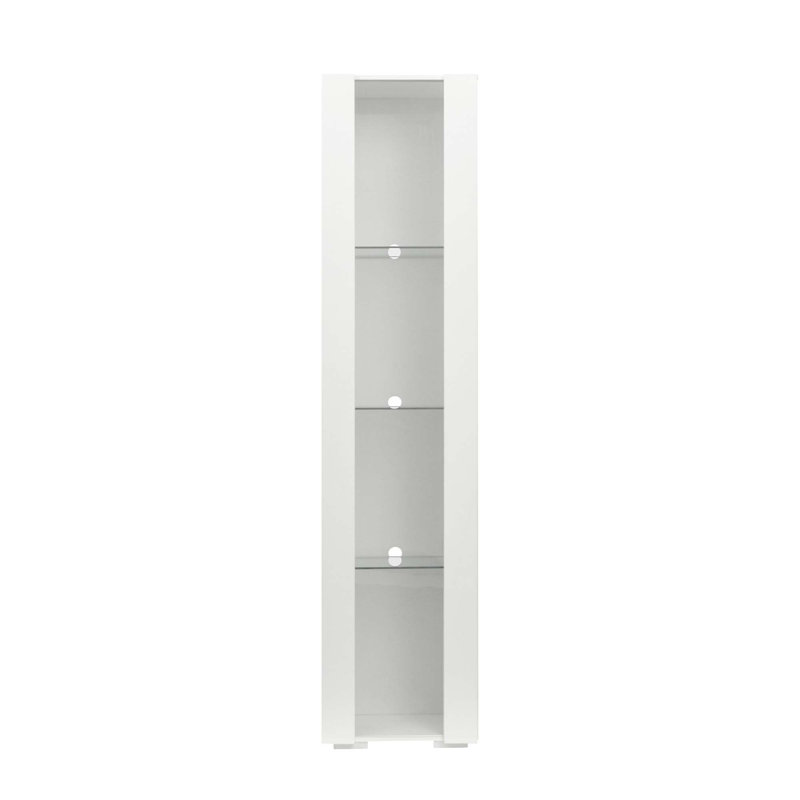 Armoire latérale avec lampe à bande en aluminium, Blanc