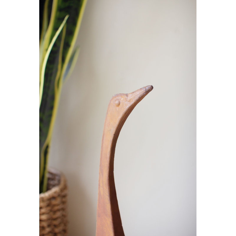 Rustic Metal Goose Sculptures – Set of 3 Decorative Birds