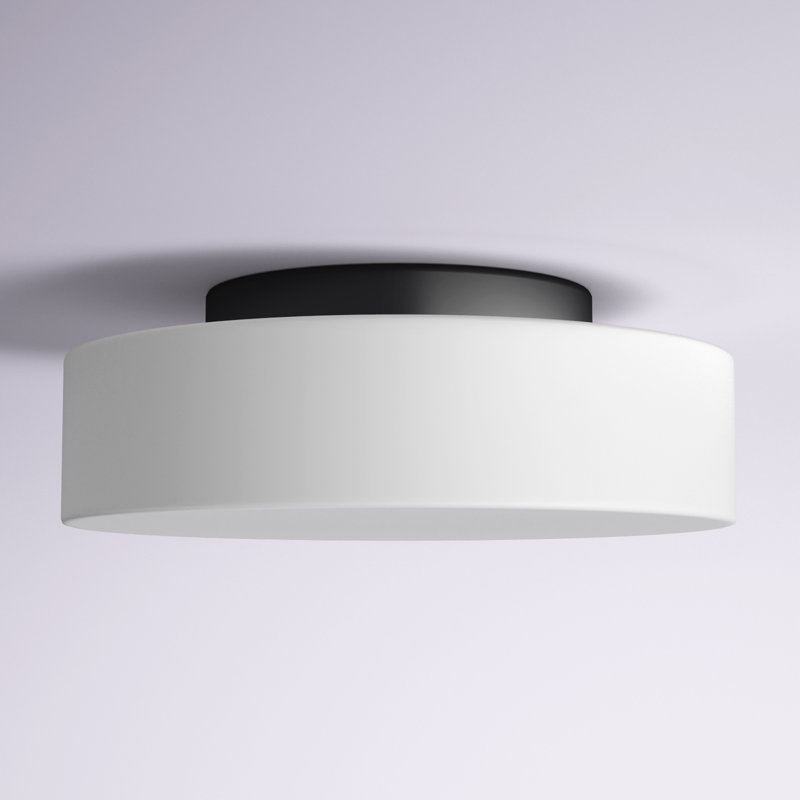 Ullman Glass LED Flush Mount, Matte Black
